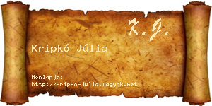 Kripkó Júlia névjegykártya